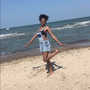 Denim Overall Shorts